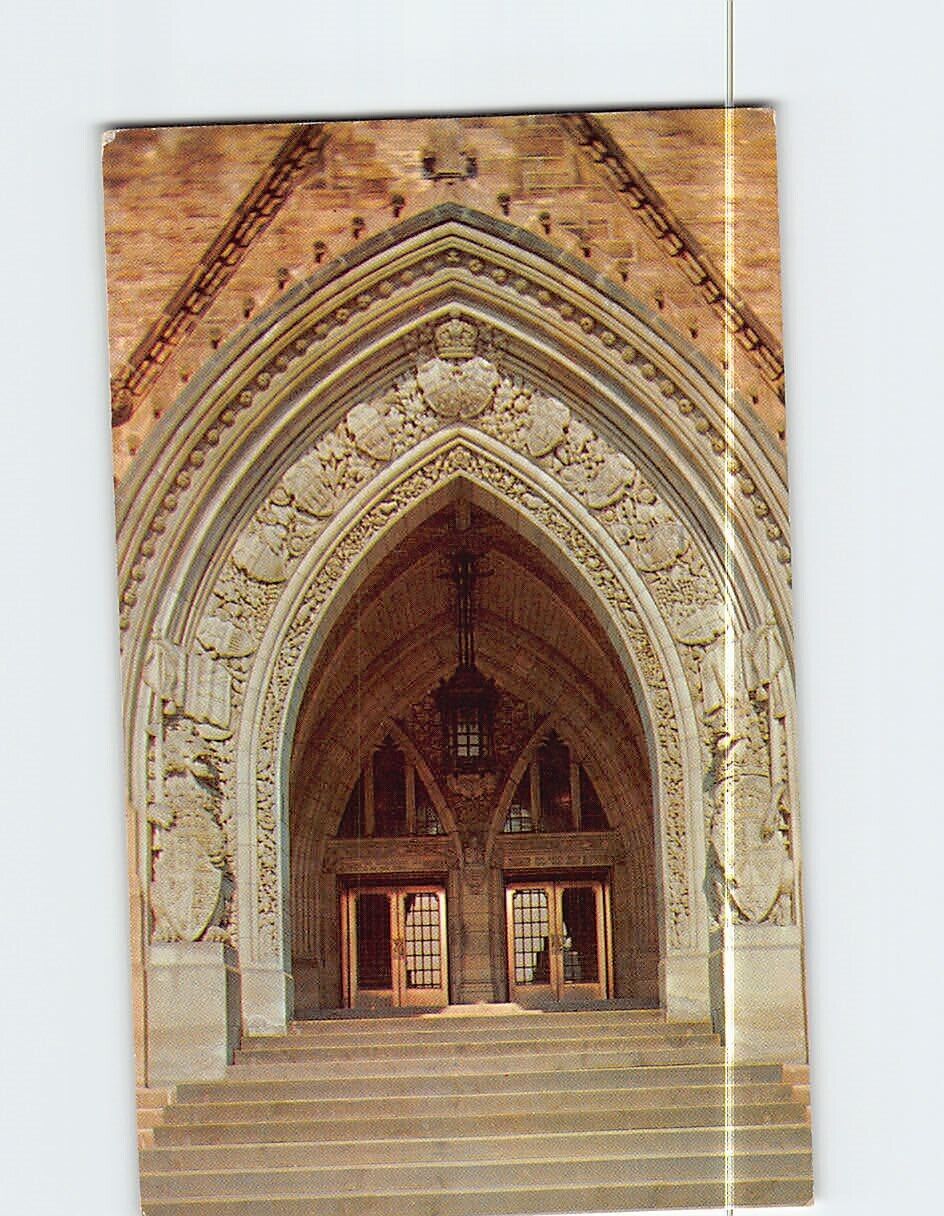 Postcard Main Entrance to Peace Tower & Houses of Parliament Ontario Canada