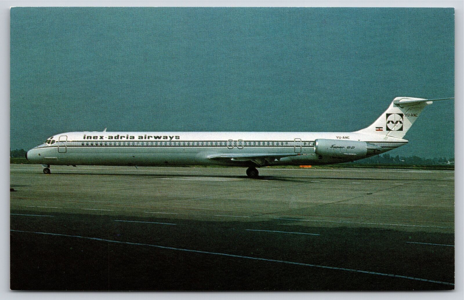 Transportation~Plane~Inex-Adria Airways Super 80~Vintage Postcard