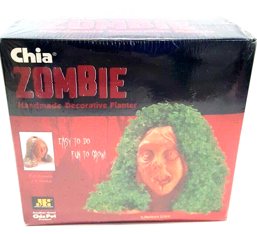 Chia Pet Zombie Lifeless Lisa Decorative Planter NEW Halloween Decoration SEALED