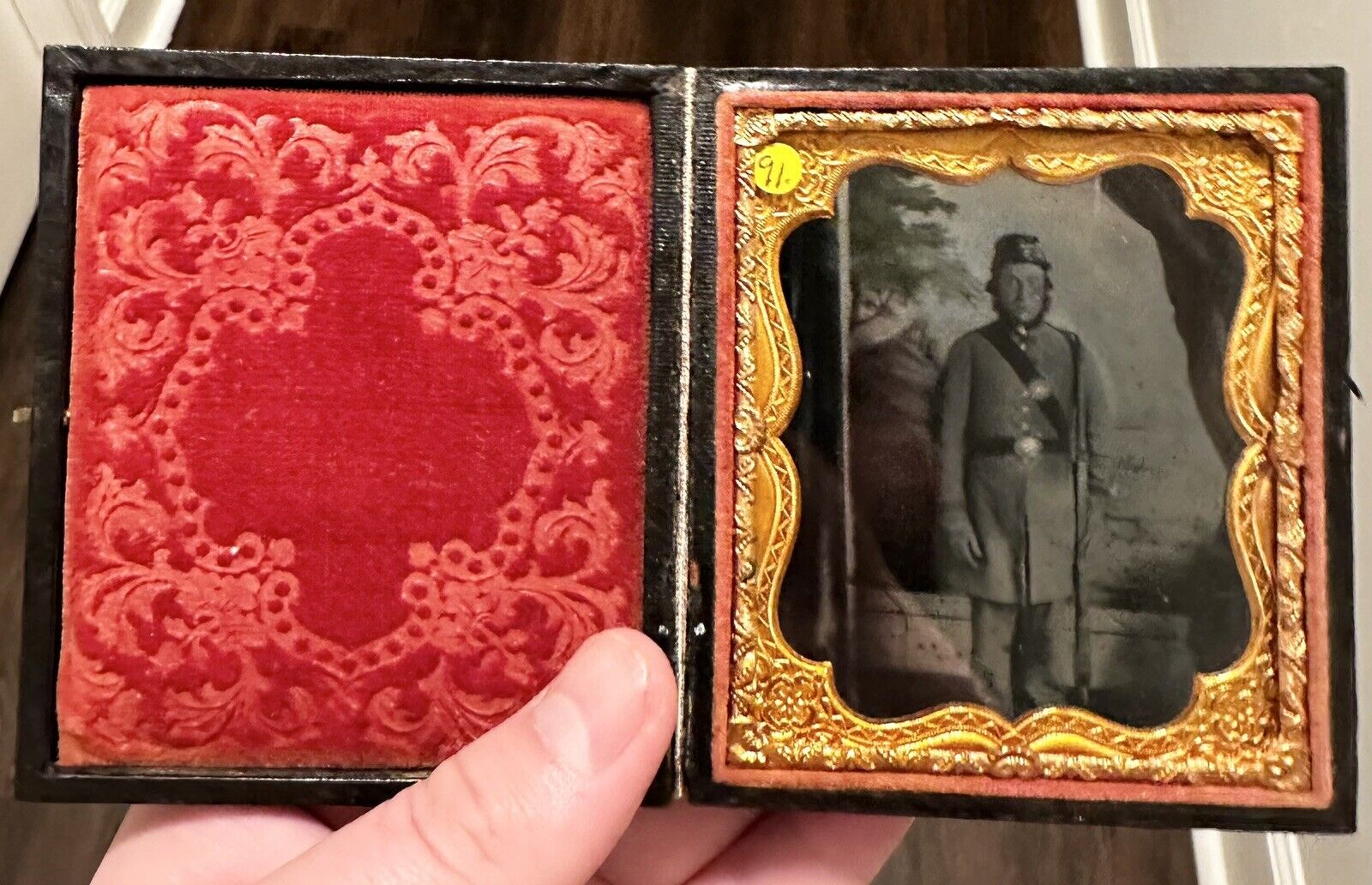 Civil War 1/6th Plate Tintype Of Possible North Carolina Confederate Soldier