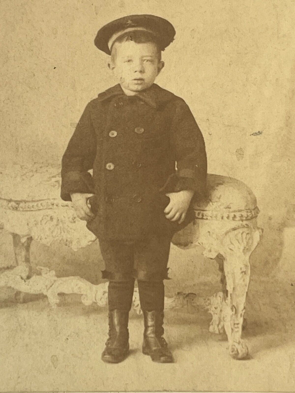 Wilmington Delaware Cabinet Photo Victorian Boy Sailor Suit Cummings 1890\'s