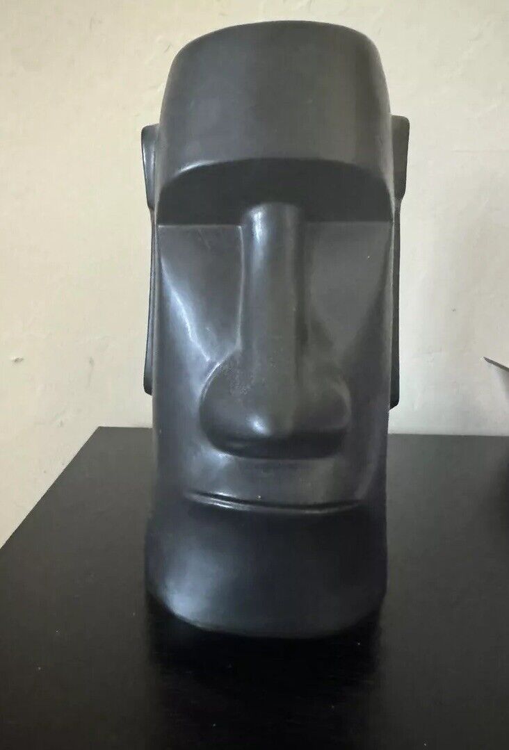 Vintage Tiki Mug from Kemoo Farm Hawaii Easter Island Moai - Matte Black