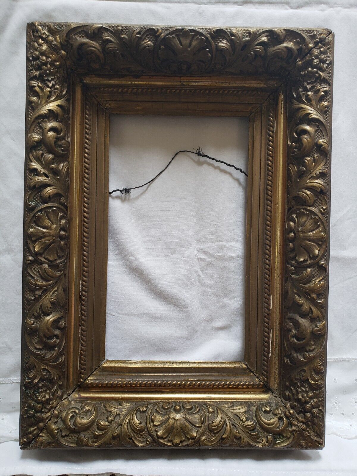 Antique (19 c.) Frame in Original Finish Gilt Viewing Size 6.5X11.5 inches