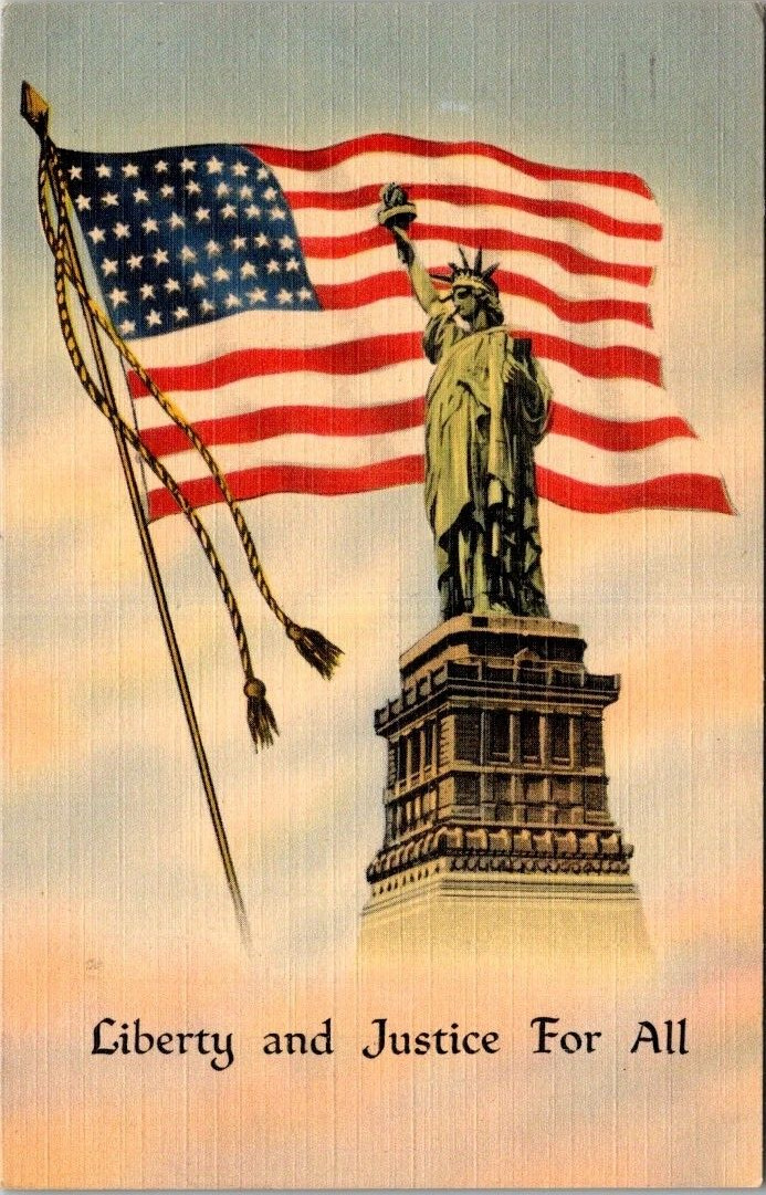 Chicago IL Illinois 1943 Patriotic Flag Francis Scott Key Vintage Postcard