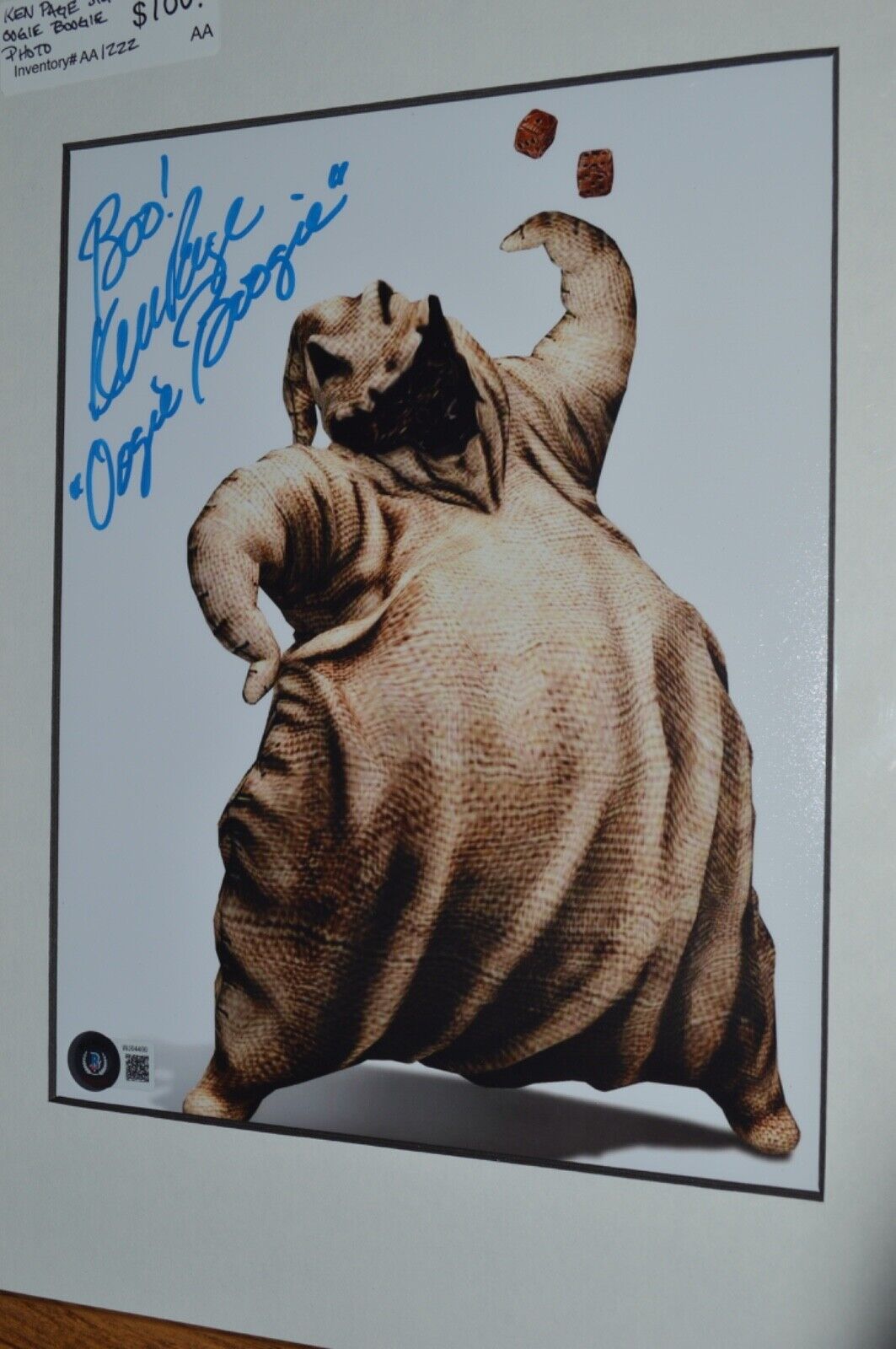Autograph Ken Page signed Nightmare before Christmas OOGIE BOOGIE Photo with COA
