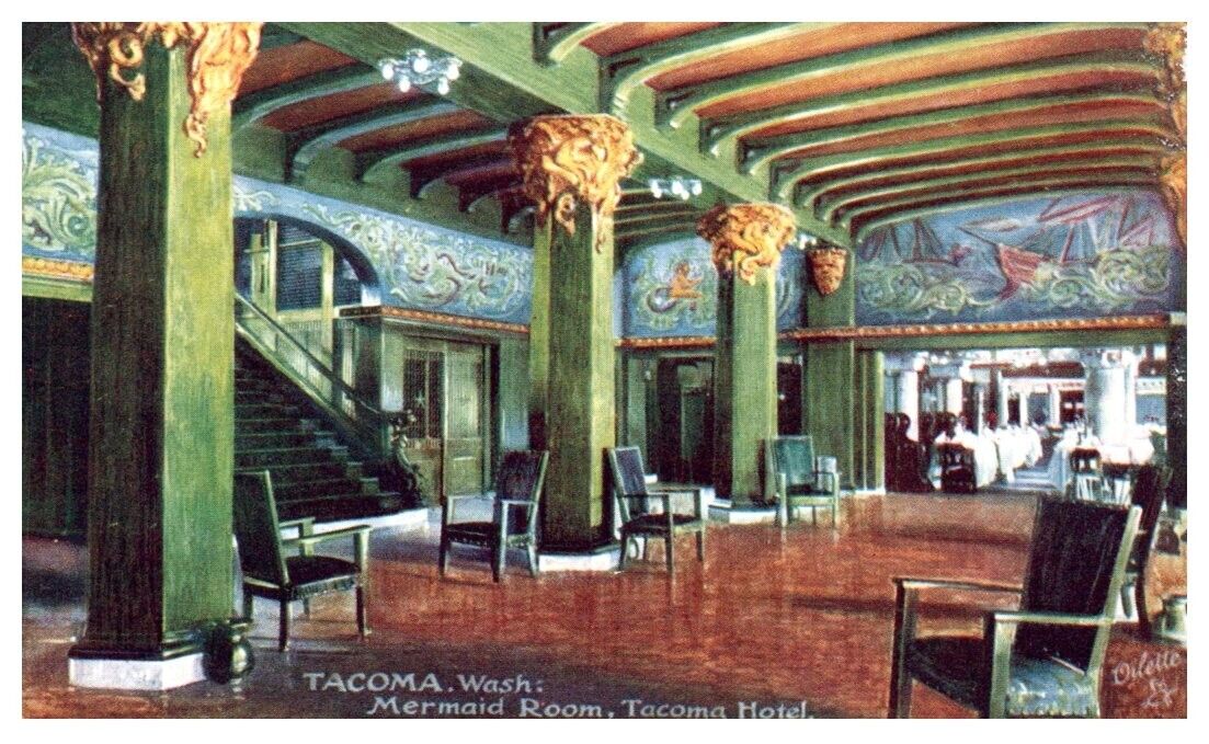 MERMAID ROOM Tacoma Hotel, Washington interior view TUCK\'S - Postcard