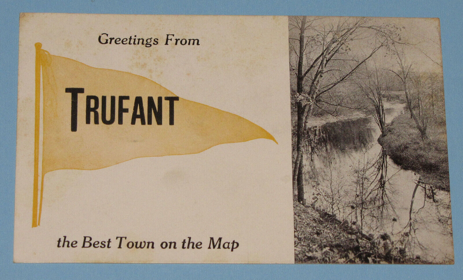 MICHIGAN TRUFANT GREETINGS MICH MONTCALM COUNTY POSTED 1912 MI VINTAGE POSTCARD 