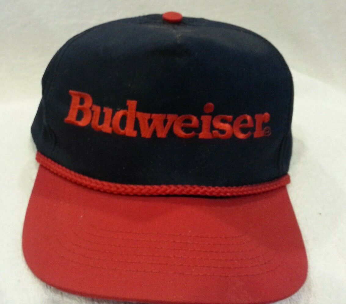 Anheuser Busch Budweiser King Of Beers SnapBack Vintage Hat Cap RARE pi