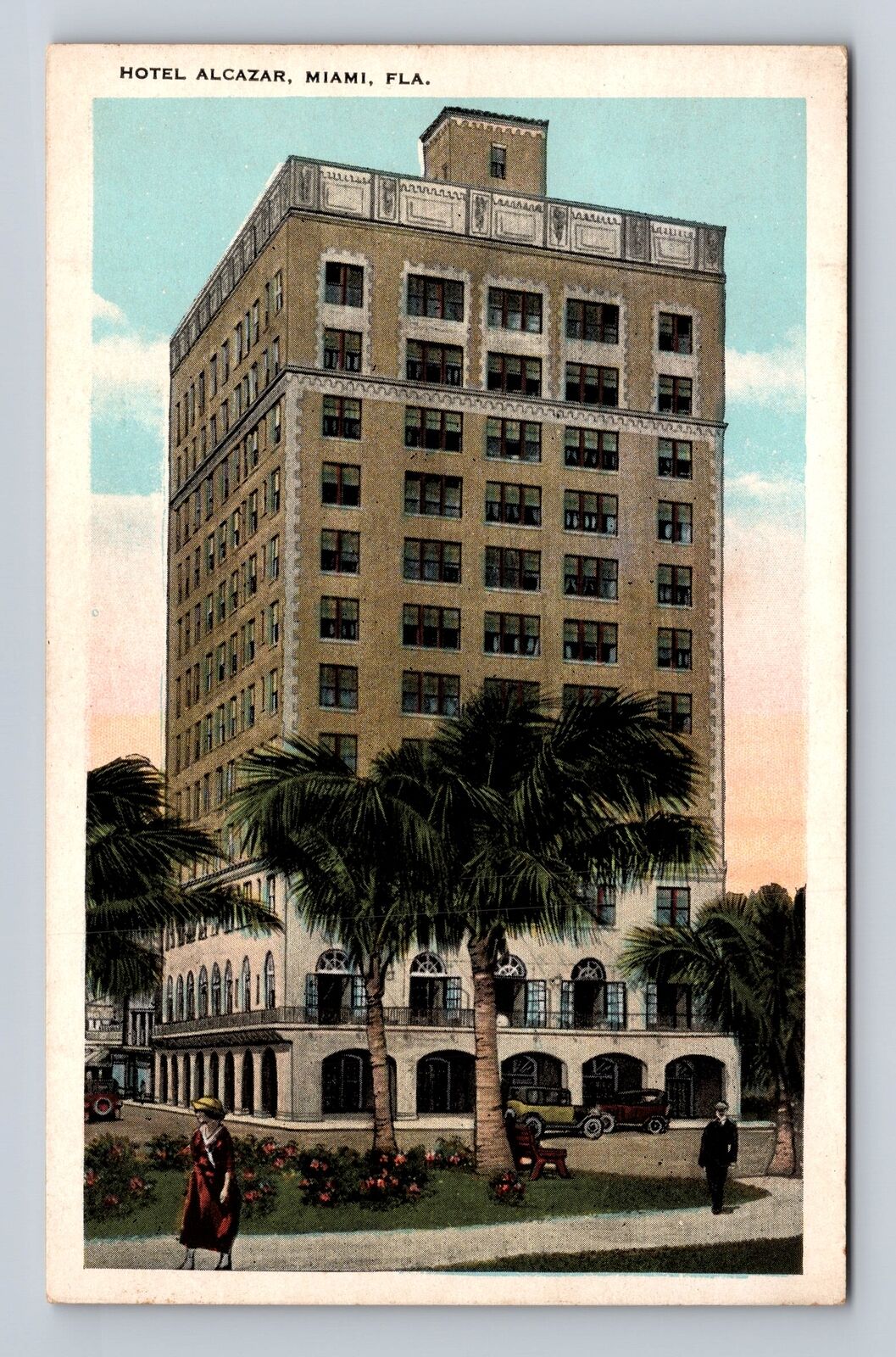 Miami FL-Florida, Hotel Alcazar, Advertising, Antique, Vintage Souvenir Postcard