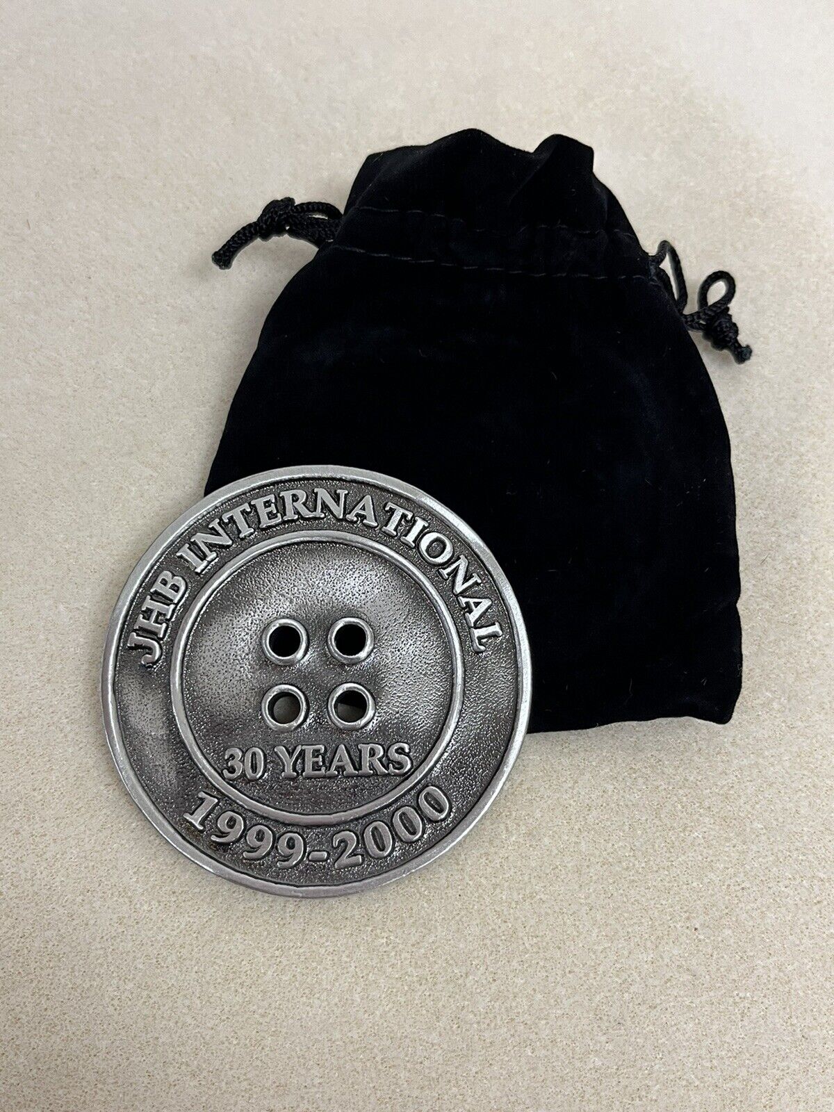 Vintage JHB Button 30th Anniversary Souvenir Paper Weight & Gift Bag \'NOS\'