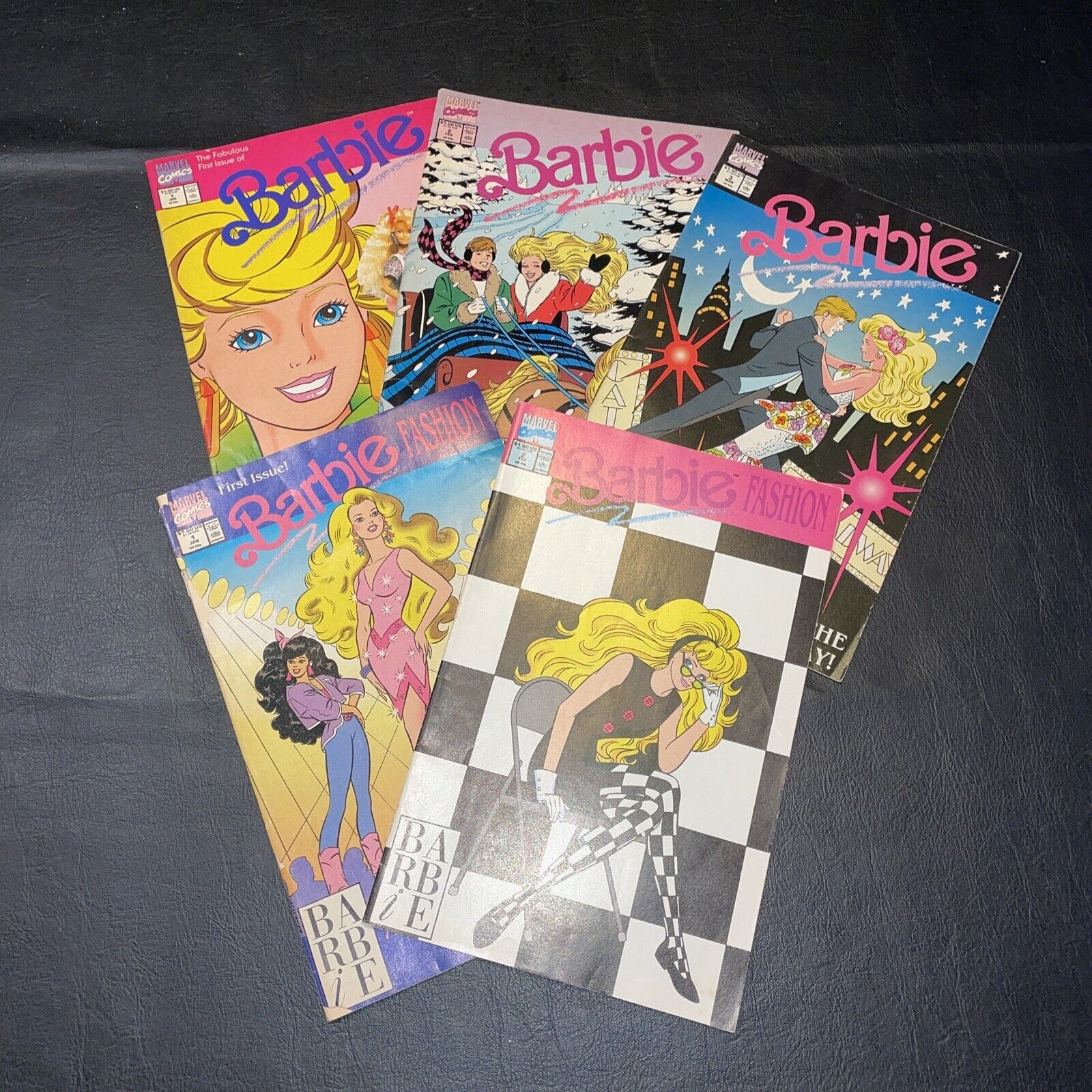 Lot Of 5 Comic Books ~ 1991 ~ Barbie #1,2,3 ~ Barbie Fashion #1,2