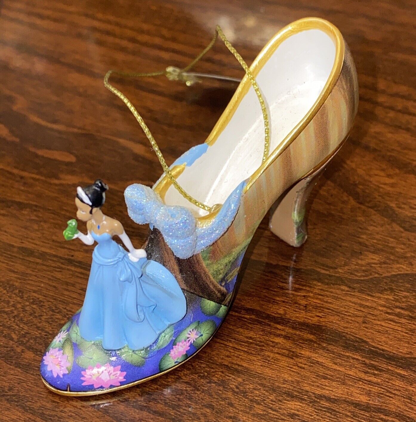 Bradford Exchange Disneys Once Upon a Slipper Ornament- Tiana A Kiss to Dream On
