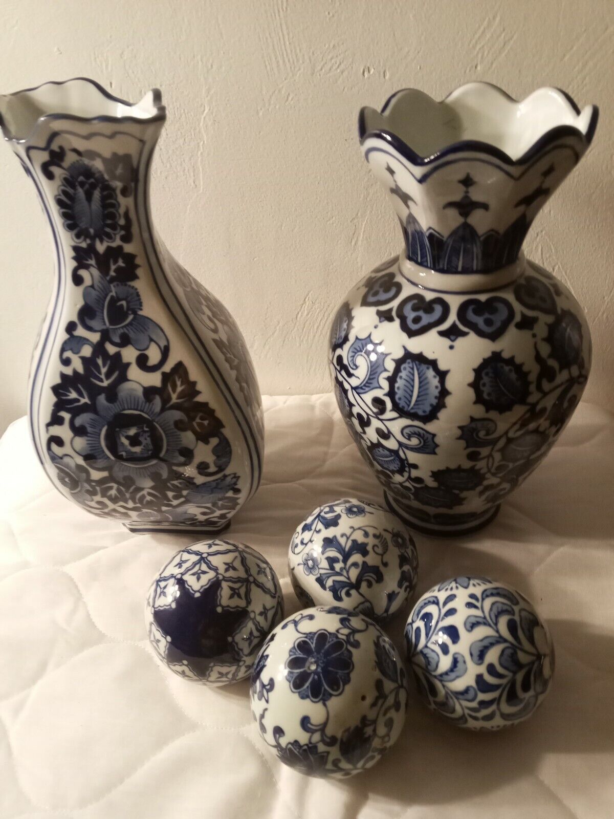 Blue And White Vases With Balls