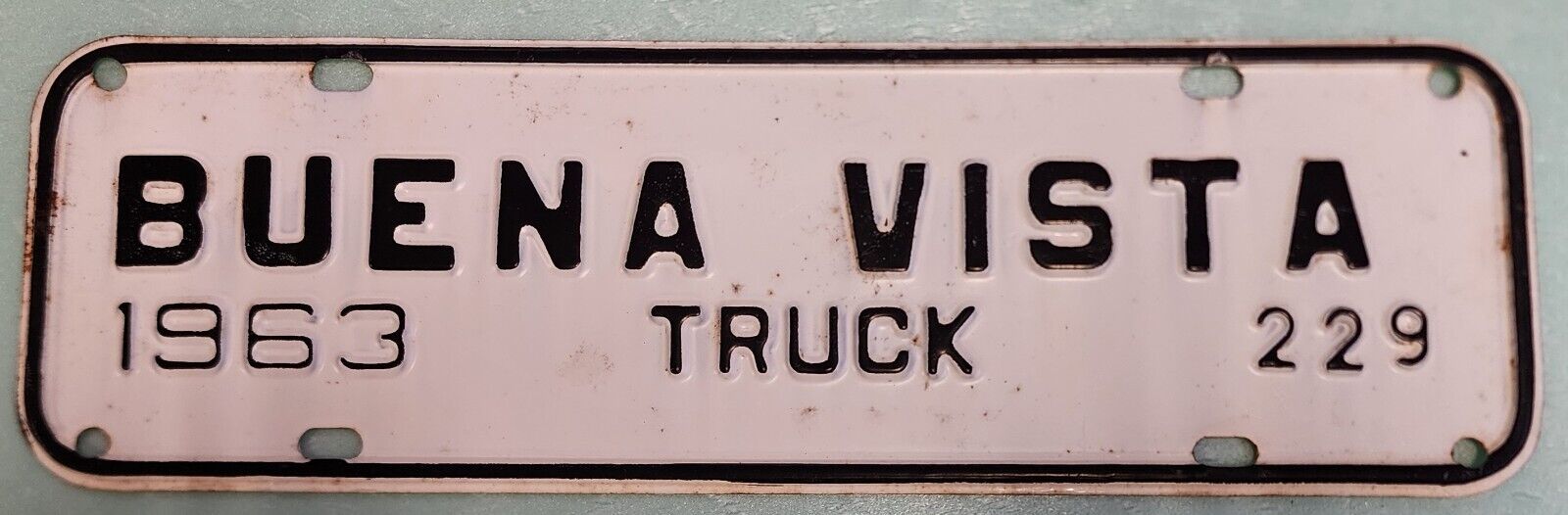 1963 Buena Vista  Truck Virginia License Plate Town Tax Tag City #229