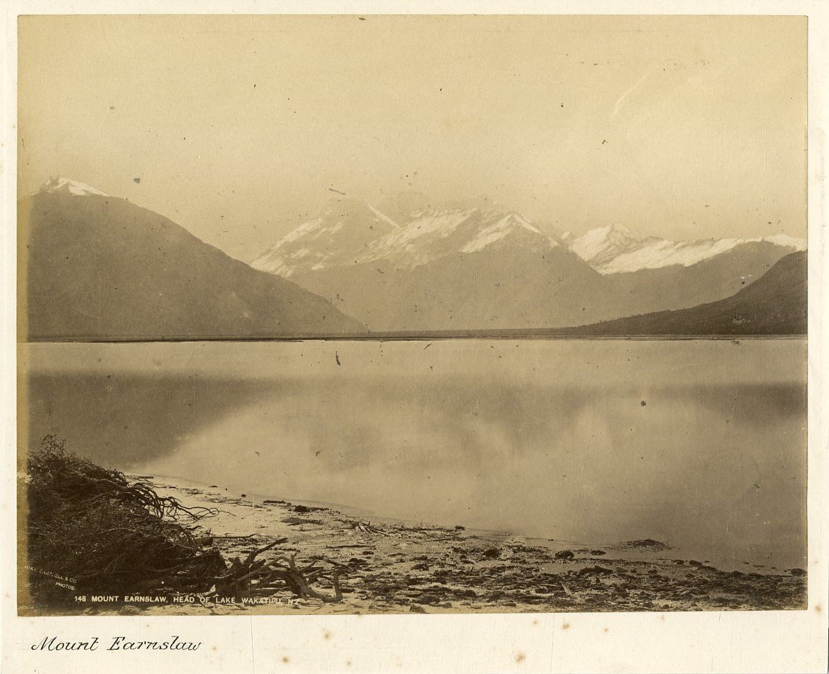 Mount Earnslaw, New Zealand Vintage Print, Albumin Print 15x20 Circa 