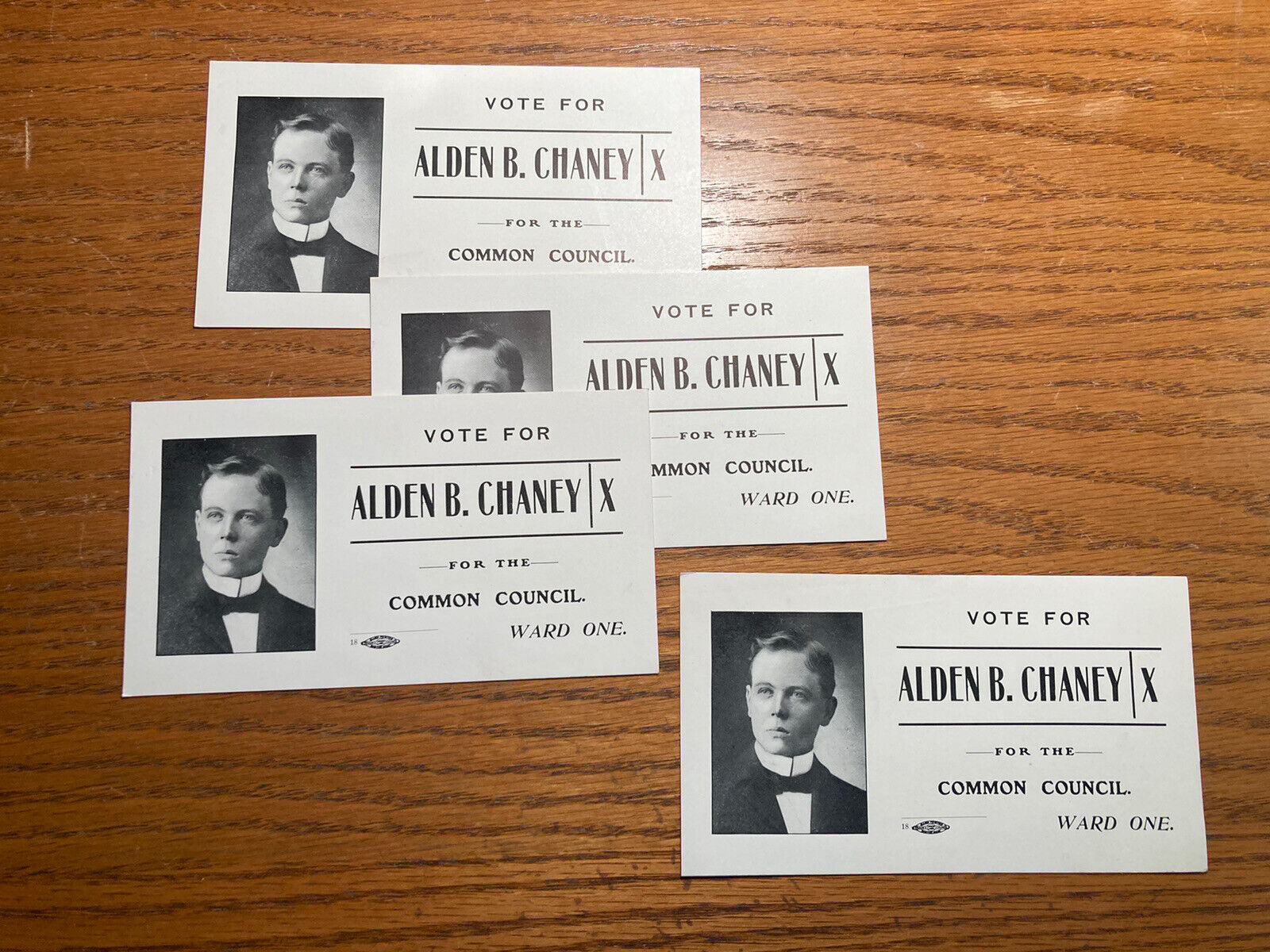 Lot of 4 Medford MASS Alden B. Chaney for Council Postcards c.1901 