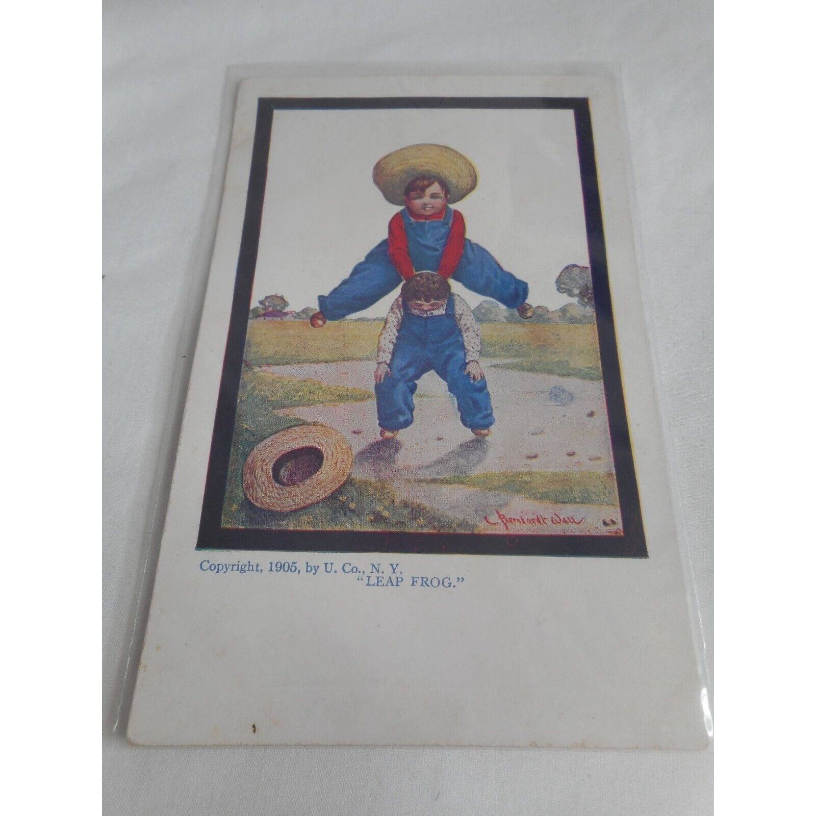 Vintage Postcard Kids Children Leap Frog 1900s unposted