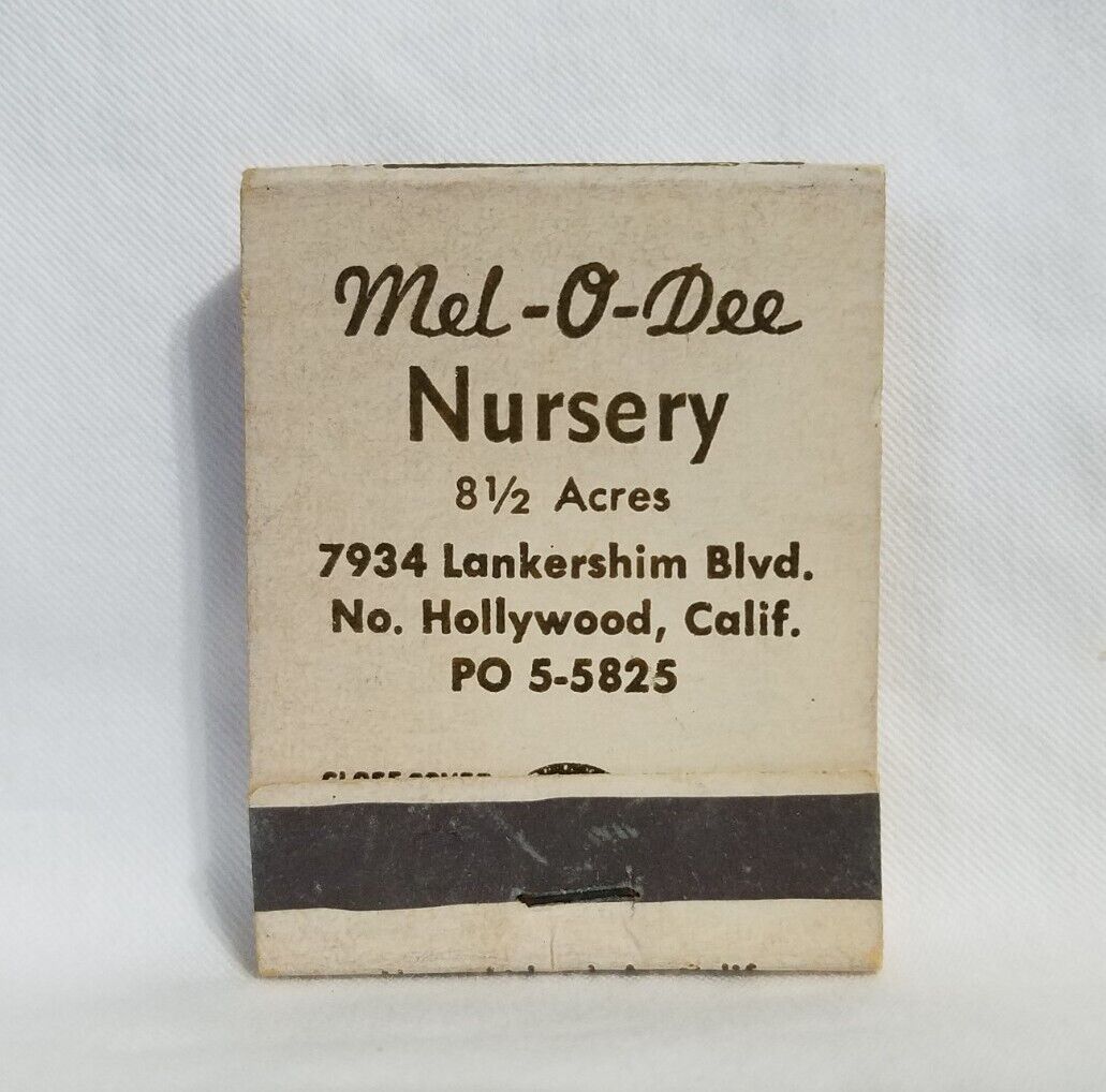 Vintage Mel-O-Dee Nursery Tropical Fish Store Matchbook Hollywood CA Advertising