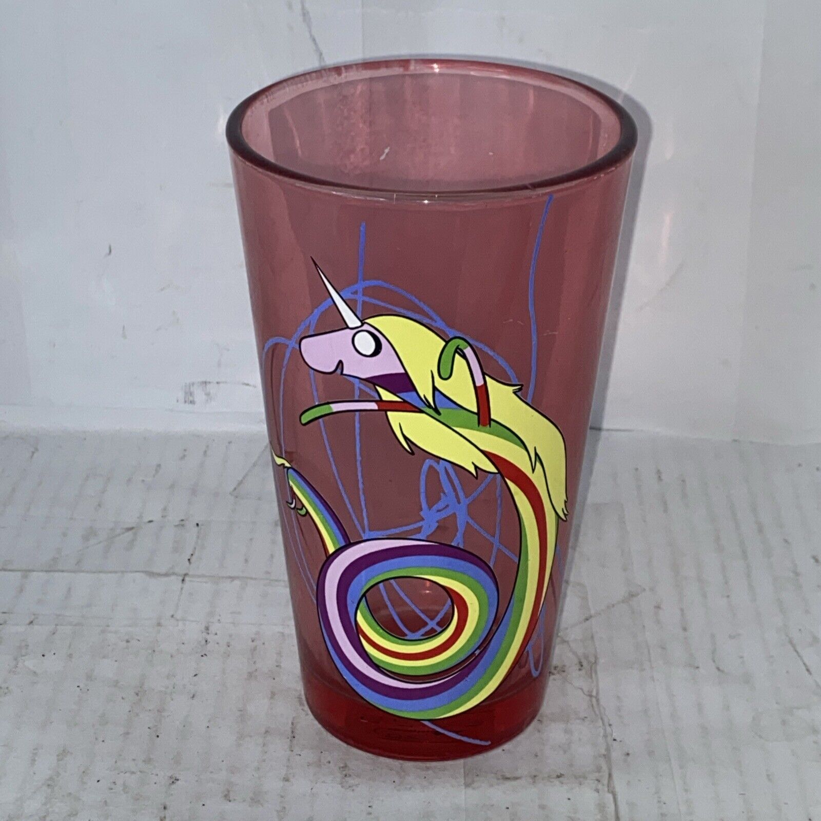 Rare Vintage Cartoon Network Adventure Time Glass Lady Rainicorn Cup