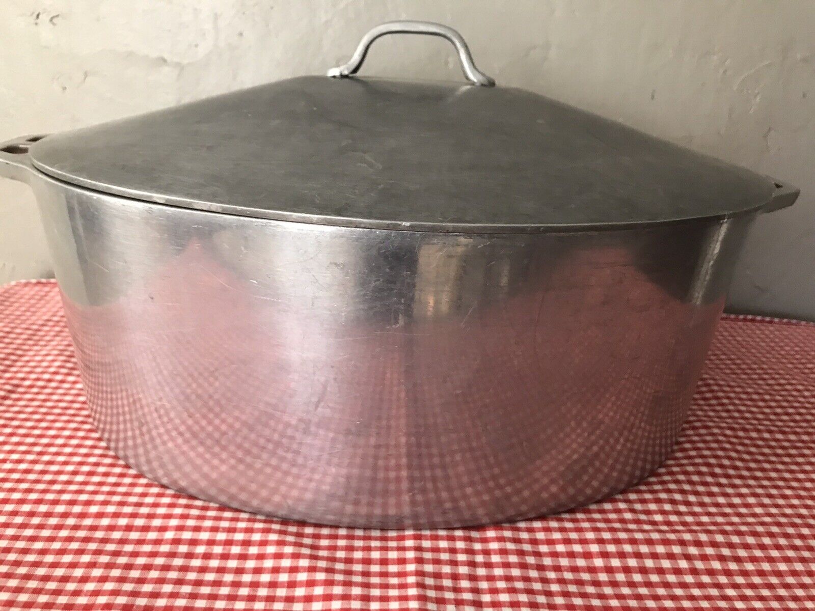 FIRESTONE LARGE VINTAGE  OVAL THICK ALUMINUM ROASTING PAN WITH LID