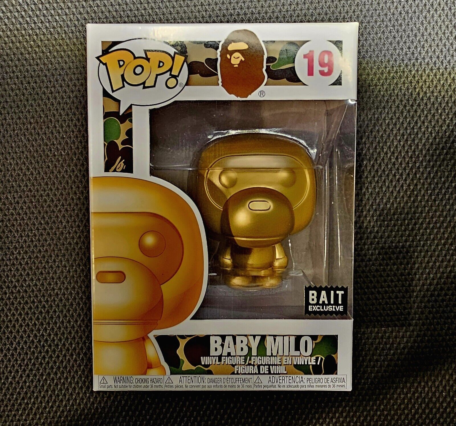 Funko Pop Baby Milo GOLD #19 BAPE Bait Exclusive With Hard Protector 