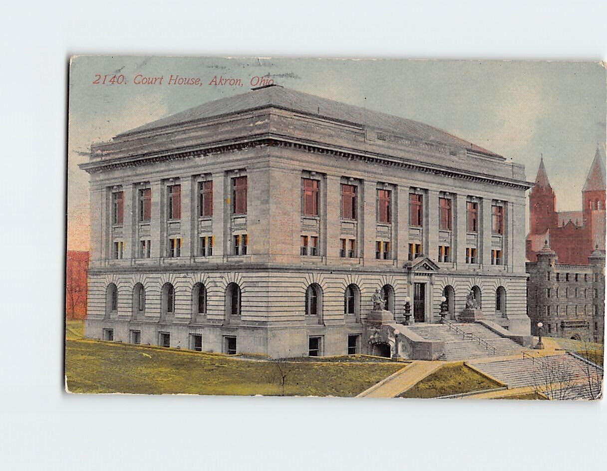 Postcard Court House Akron Ohio USA