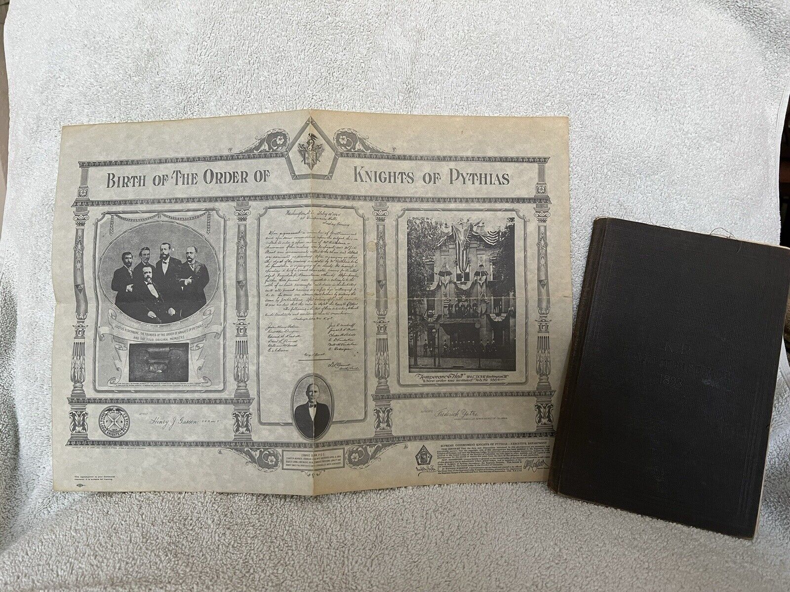 1893 & 1920 Knights of Pythias Document & Installation Service Book