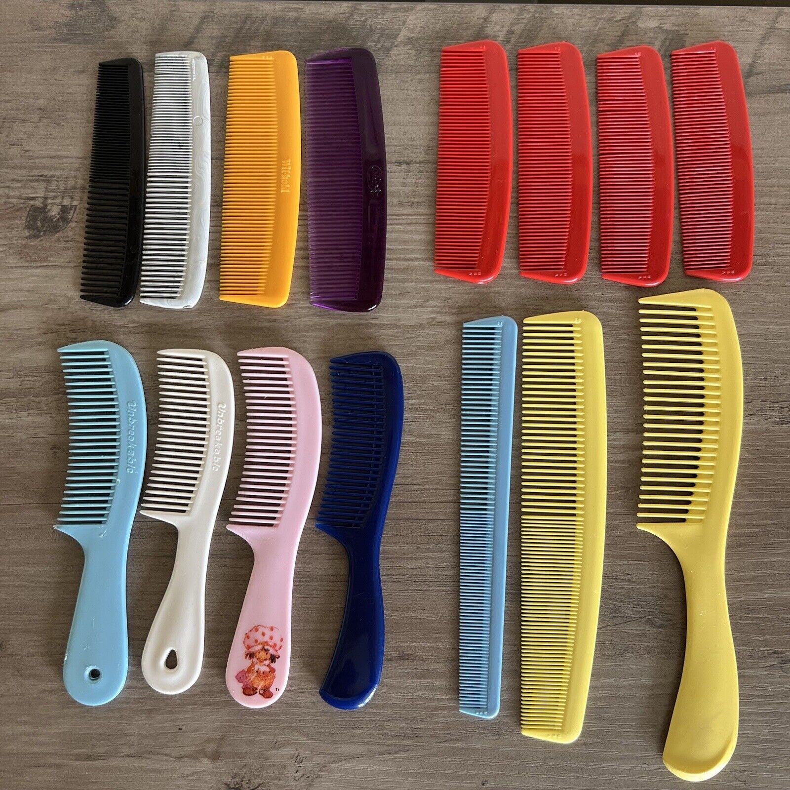 Vintage Hair Combs Goody ACE Wil-Hold USA Lot Of 15 Pocket Full Size 80’s Retro