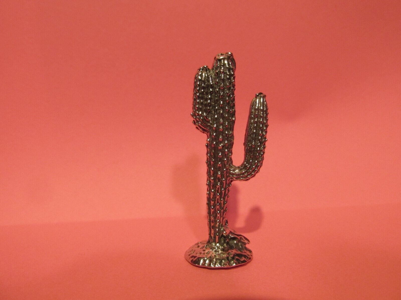  Pewter Saguaro Cactus Desert Plant Figurine 2 inches tall nice detail