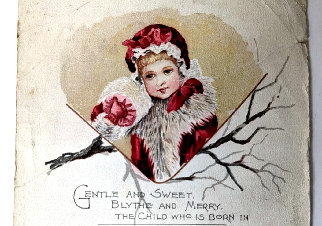 1892 Demorest\'s Family Magazine January Month Victorian Calendar Child