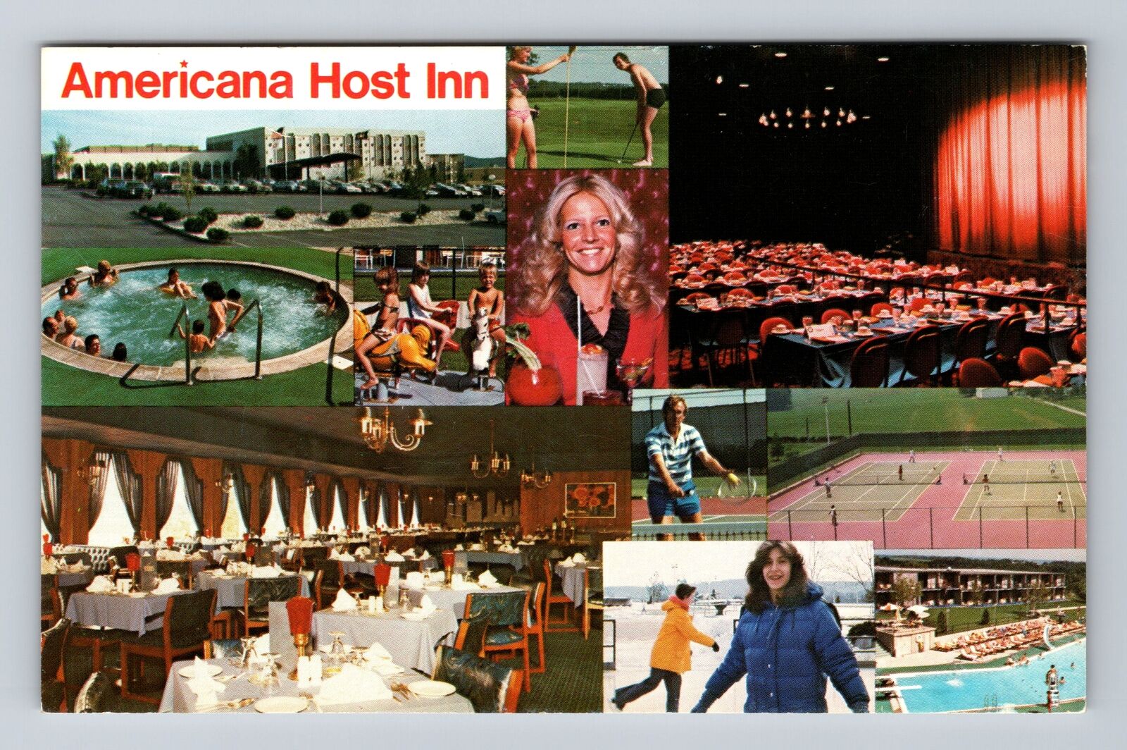Harrisburg PA-Pennsylvania, Americana Host Inn, Advertisment, Vintage Postcard