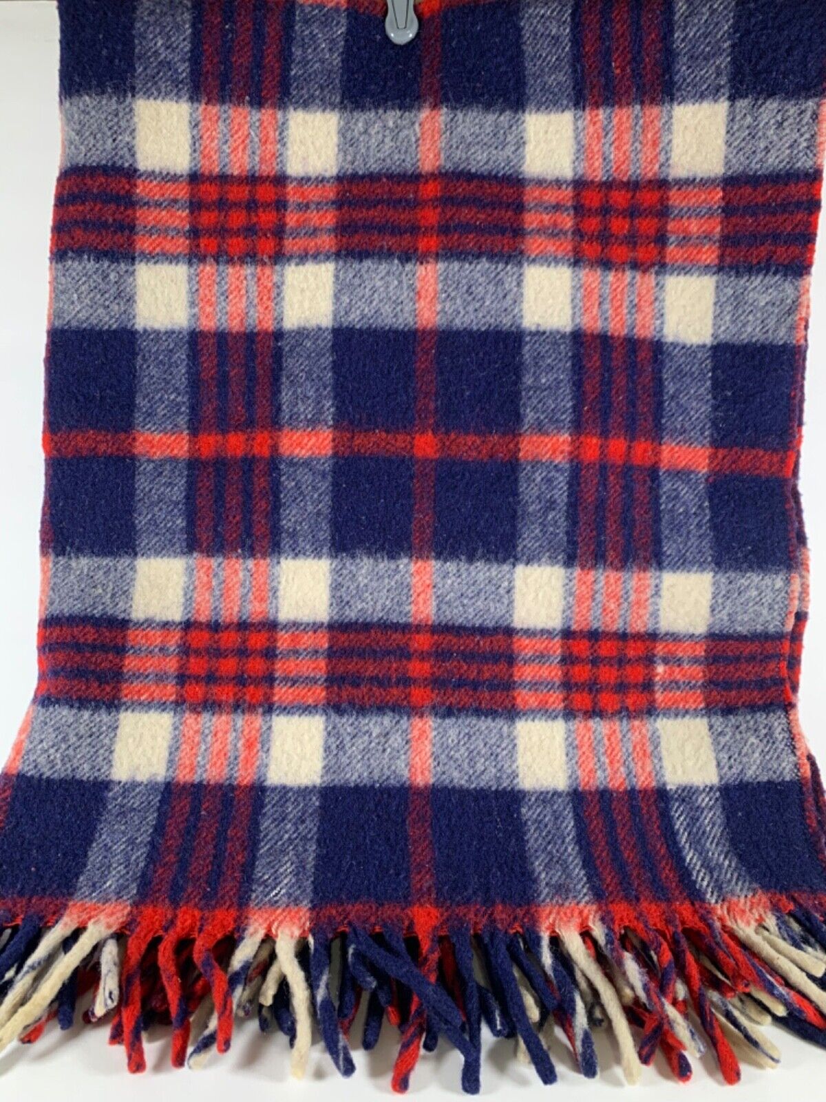 Vintage Horner Woolen Mills Company all wool 42x36 in. red white blue blanket