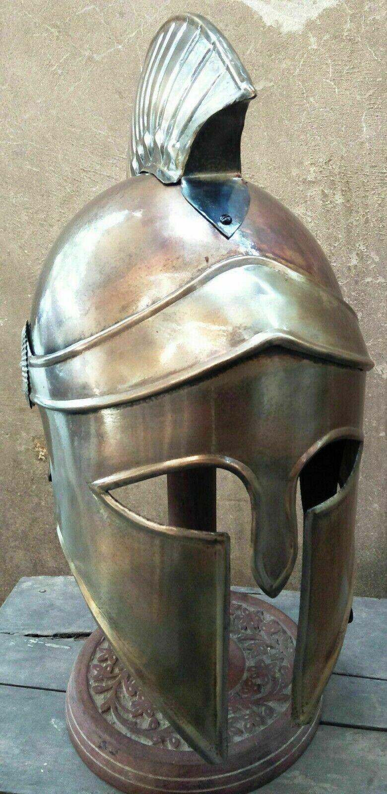 Vintage Greek Corinthian Helmet Medieval Knight Greek Armor Crest Helmet Gifts