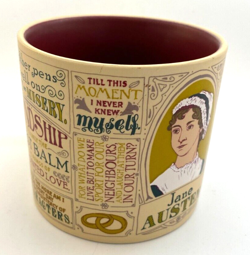 Jane Austen Coffee Mug Literary Book Quotes Unemployed Philosophers Guild 2017