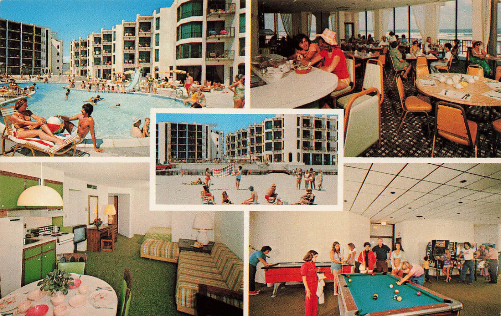 Wildwood Crest Postcard New Jersey NJ Bal Harbour Motor Inn Resort Beach Vintage