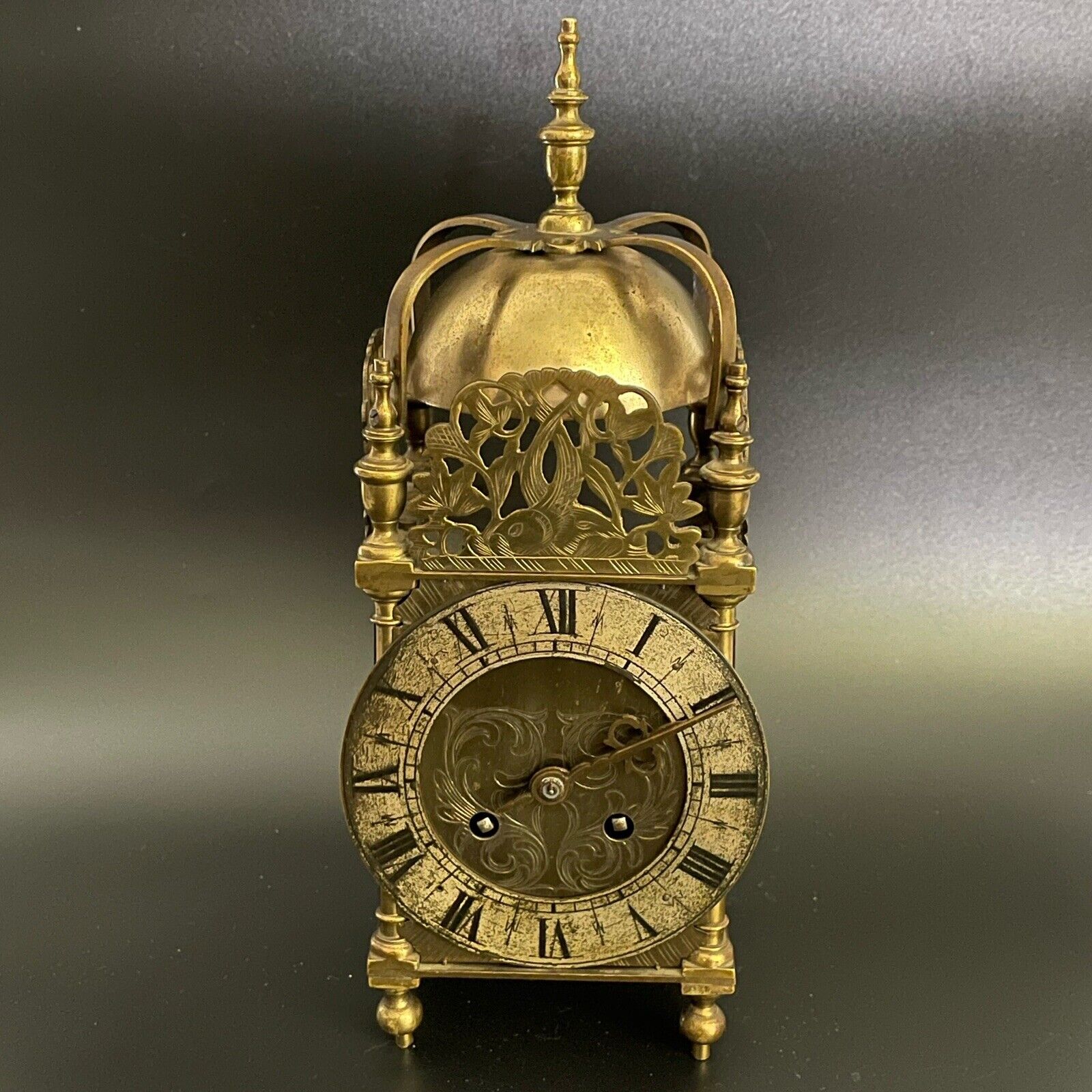 Antique 17-1800’s Solid Brass French Lantern Clock By JAPY FREBES, Needs Service