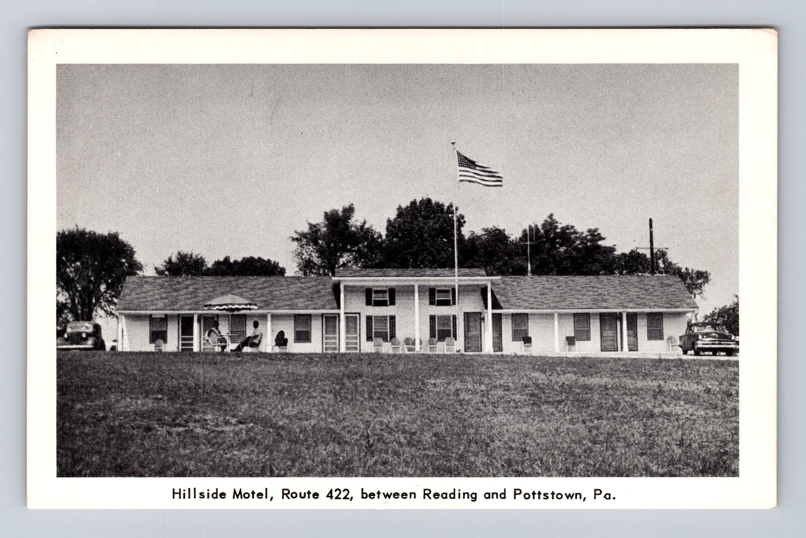 Reading PA-Pennsylvania, Hillside Motel, Advertising, Antique Vintage Postcard