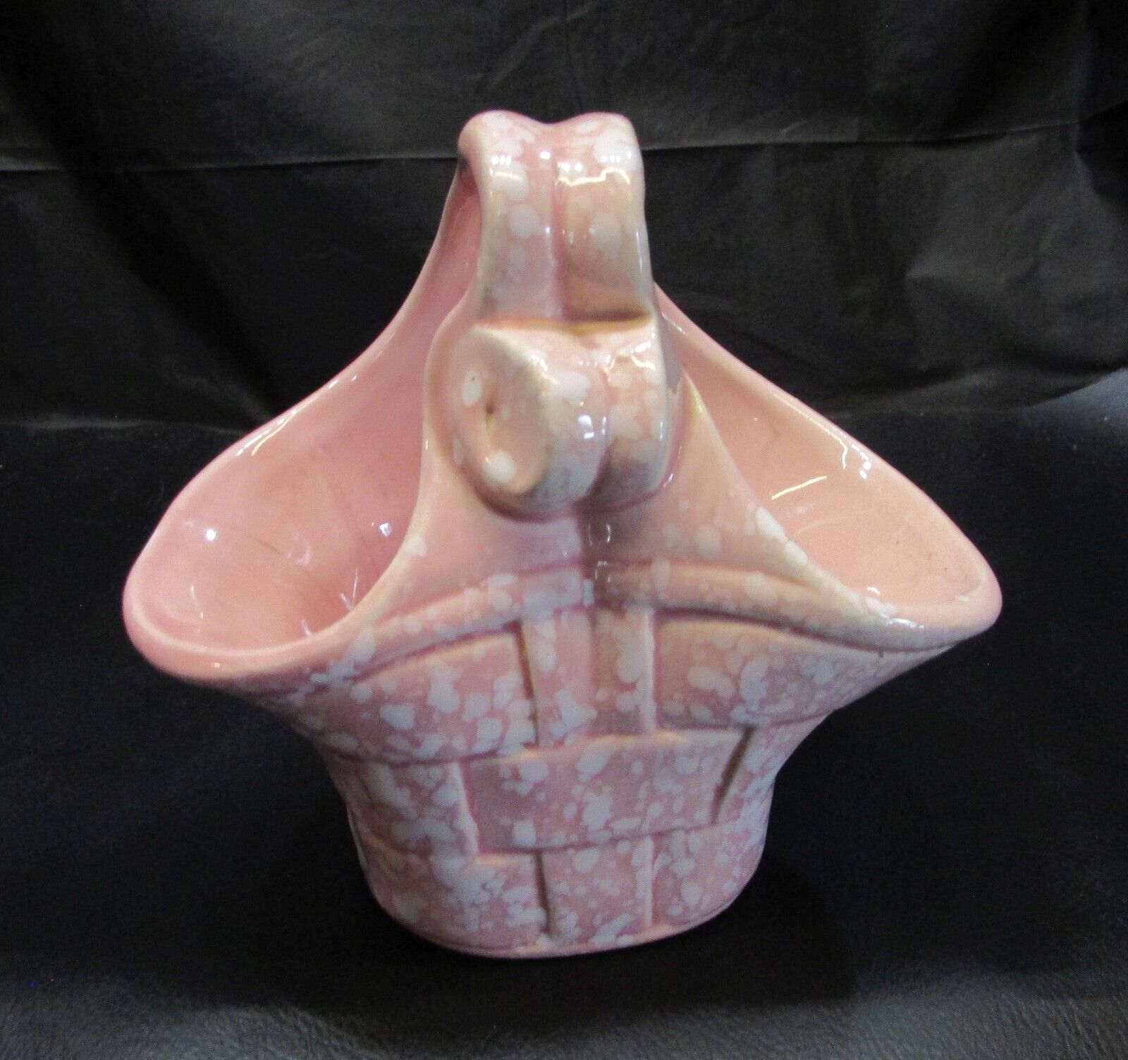 Old 1910\'s Pink Pottery Shafer Basket 6\