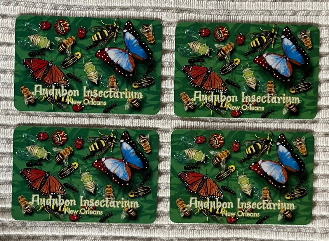4 Vintage Playing Cards ~ Audubon Insectarium ~ New Orleans ~Butterflies/Insects