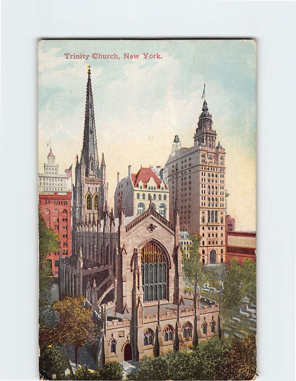 Postcard Trinity Church, New York City, New York