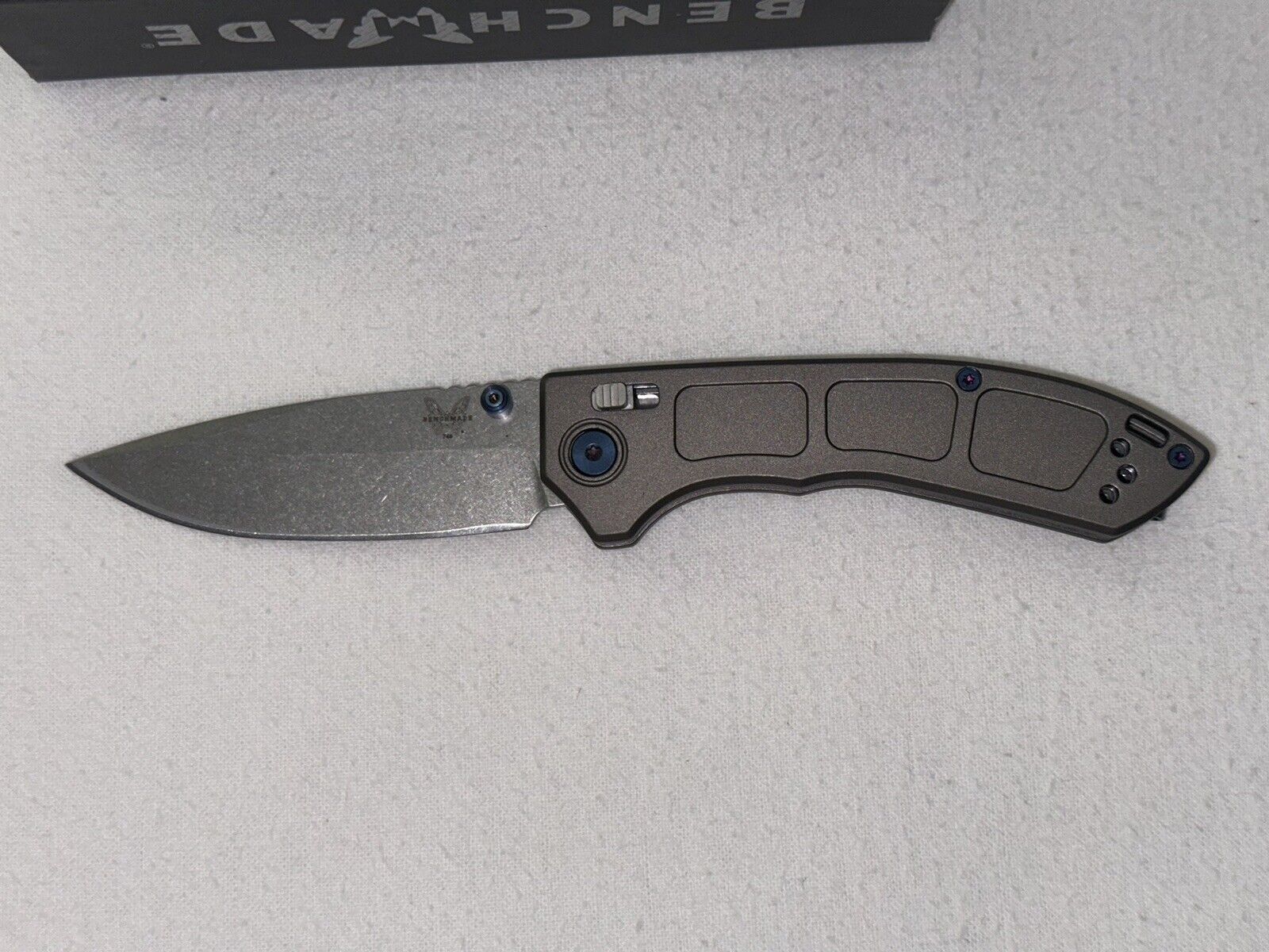 Benchmade 748 Narrows Axis Lock Knife Thin Titanium Handle M390 Stainless