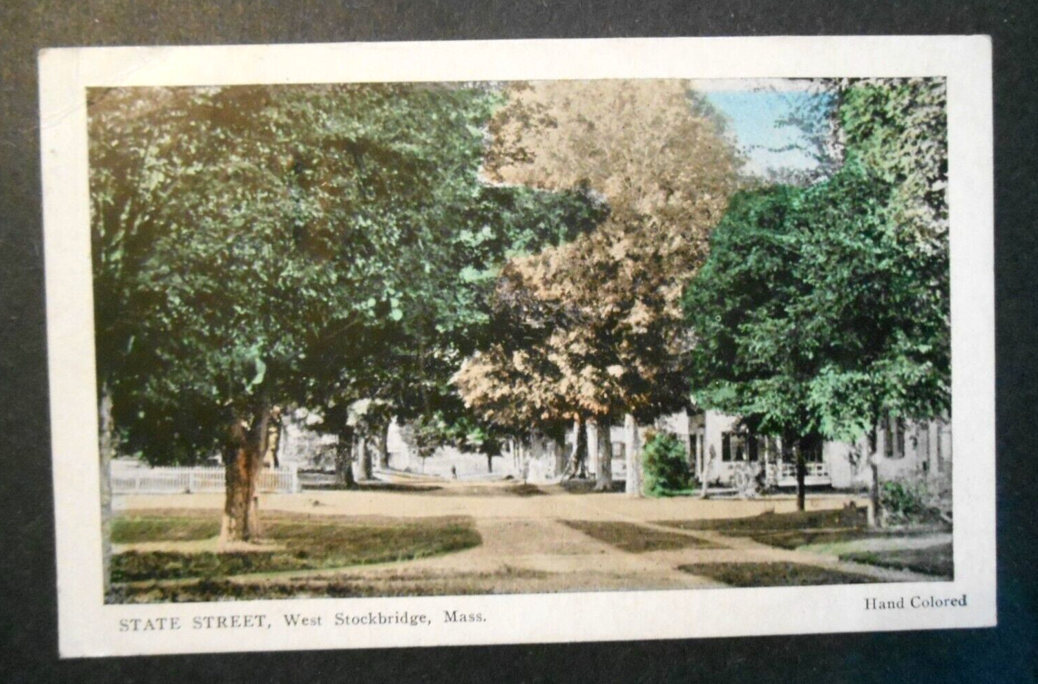 1924 State Street West Stockbridge MA Hand Colored Postcard