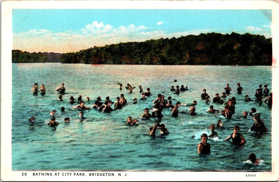 Postcard. Bathing at City Park, Bridgeton, New Jersey. AS.