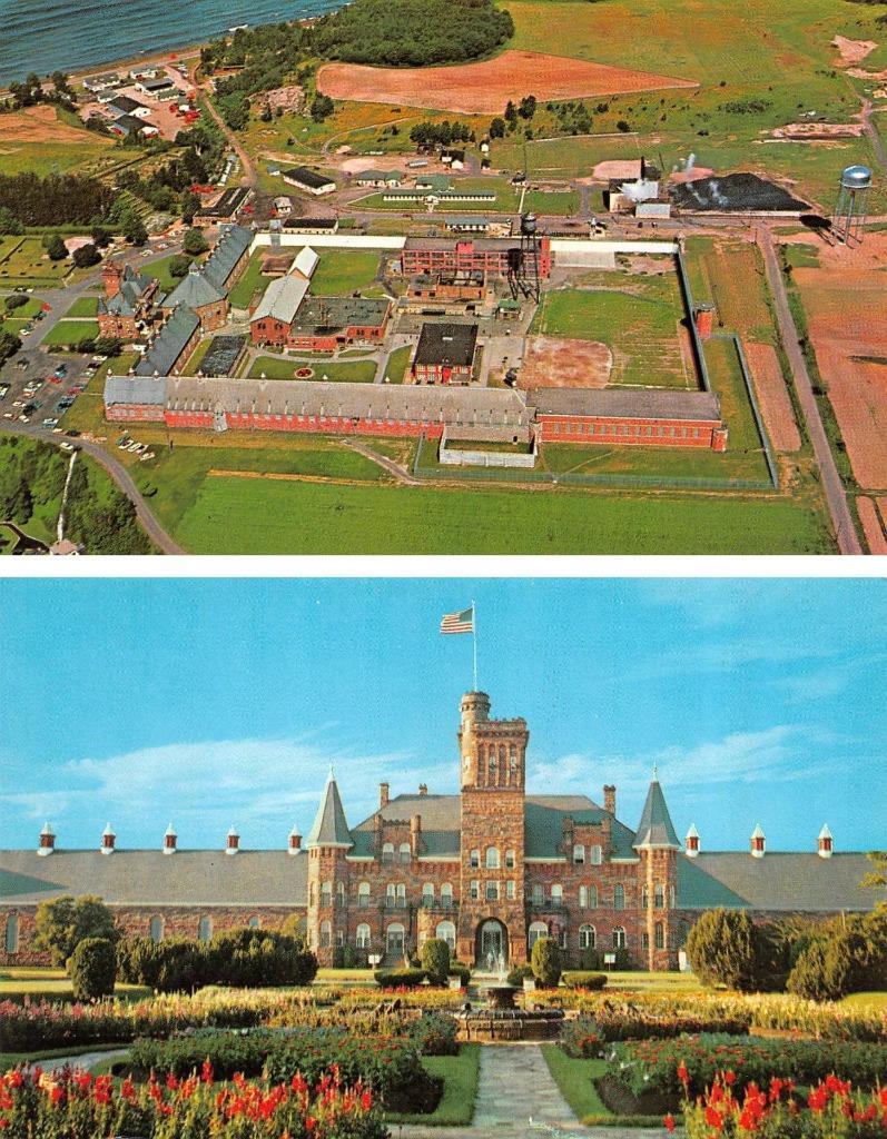 2~Postcards MI Michigan  MARQUETTE BRANCH PRISON & Penitentiary Grounds~Yard