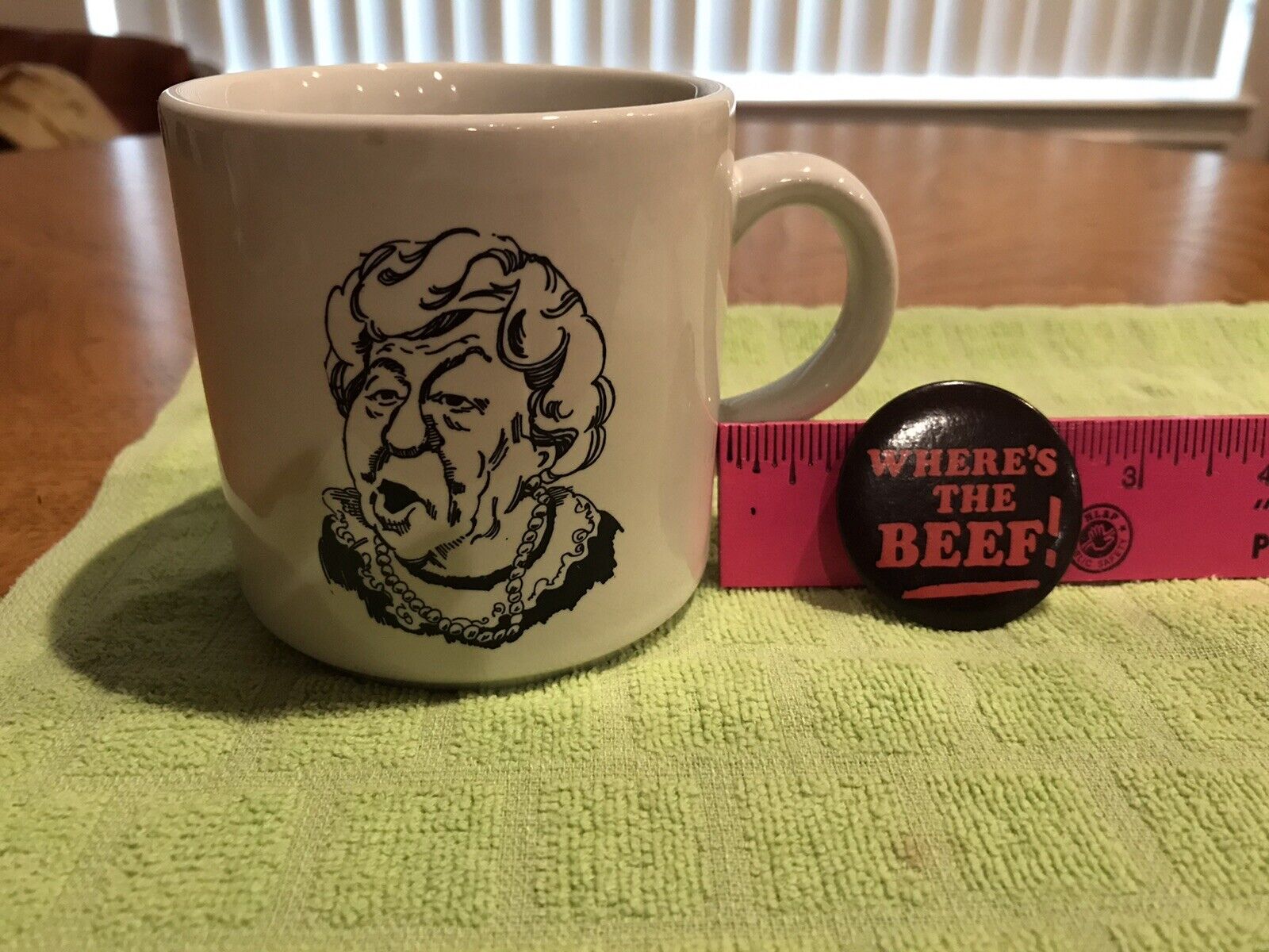 vintage Where’s the Beef” mug and button