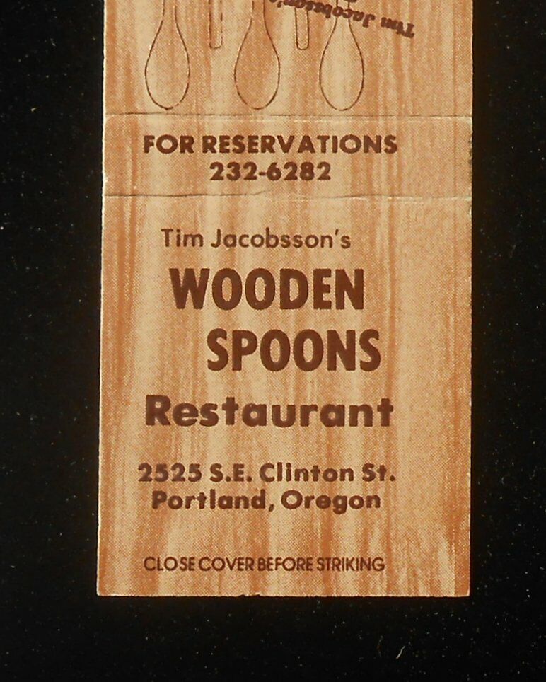 1970s? Tim Jacobsson\'s Wooden Spoons Restaurant 2525 SE Clinton St. Portland OR