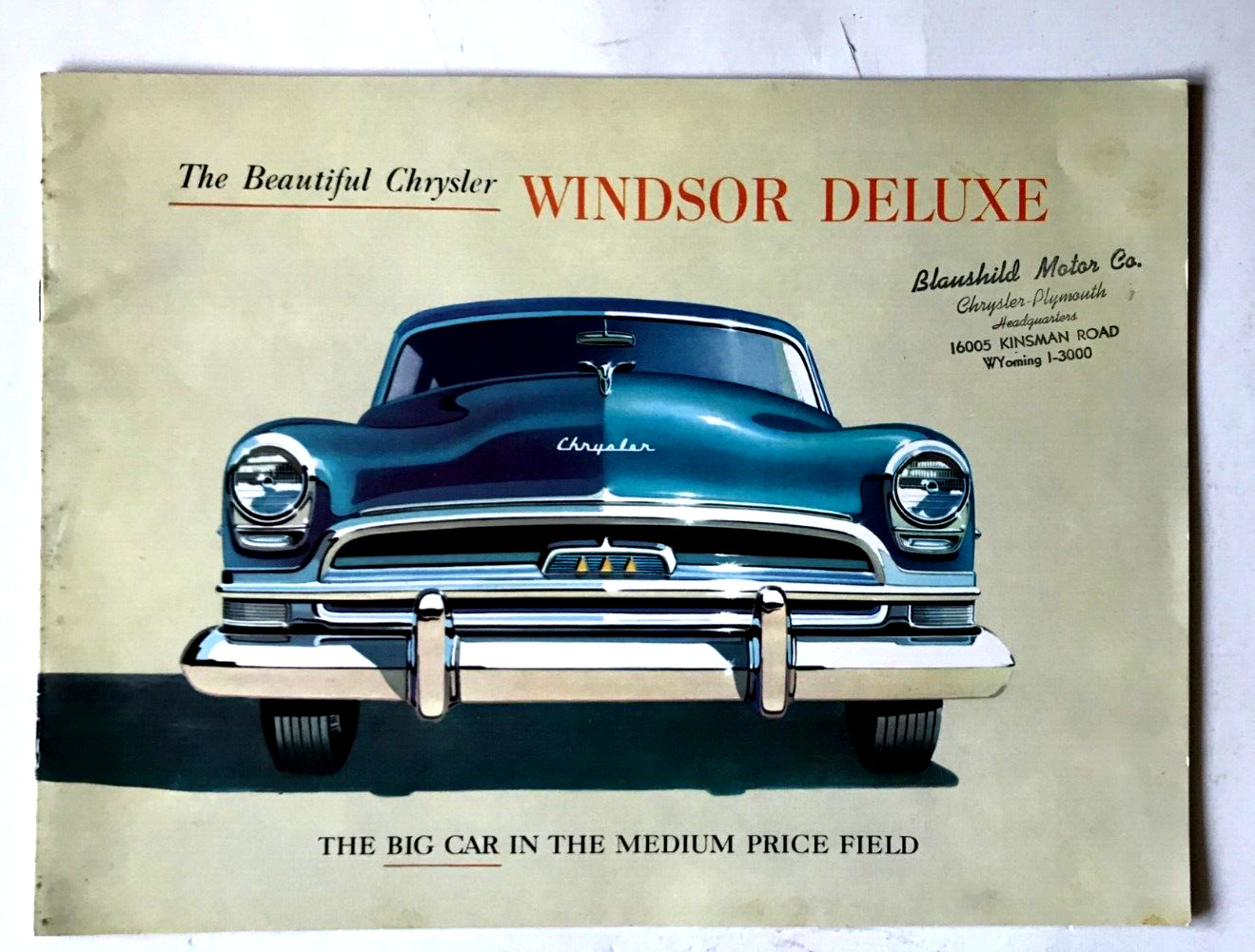 1954 CHRYSLER WINDSOR DELUXE CAR / AUTO  DEALER CAR BROCHURE  16 PAGES