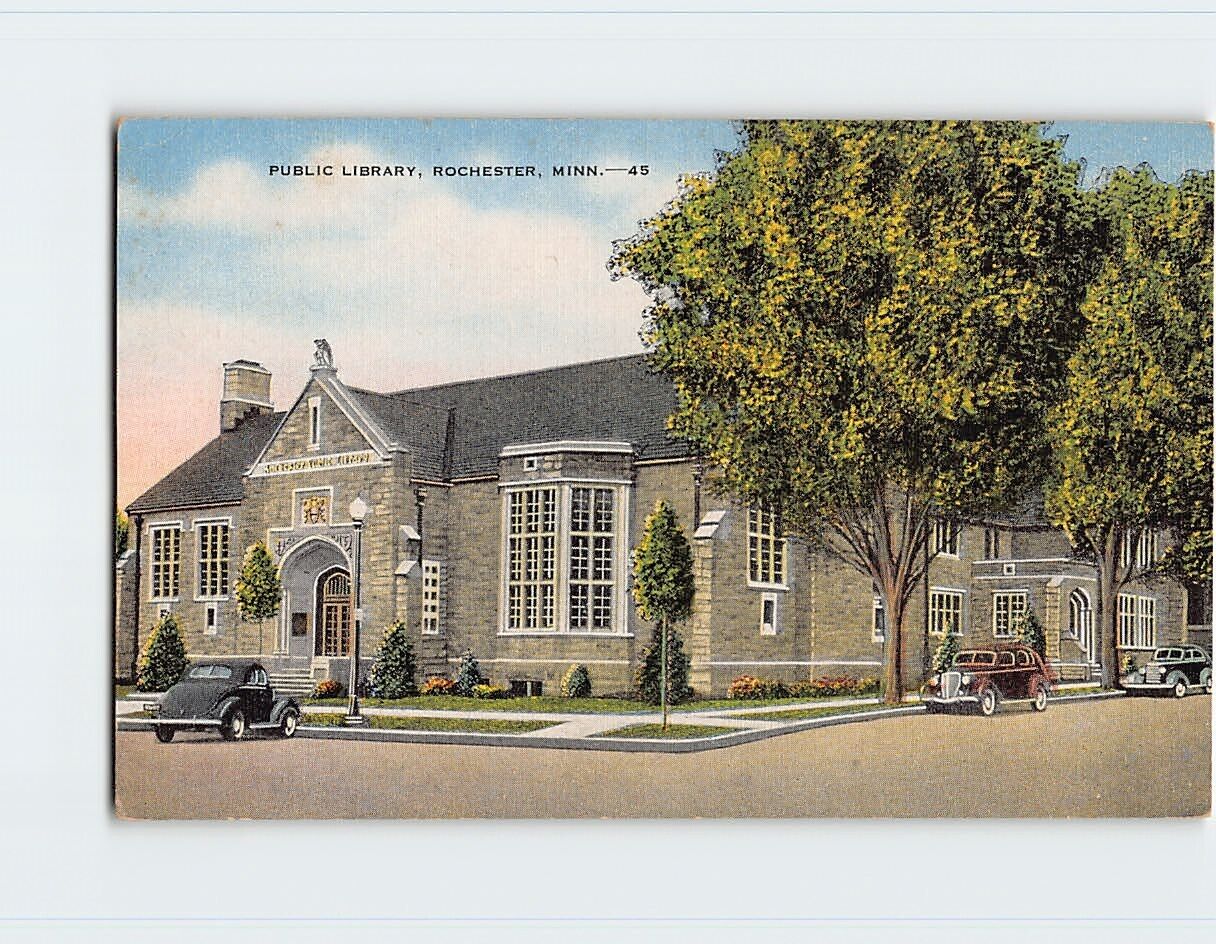 Postcard Public Library, Rochester, Minnesota