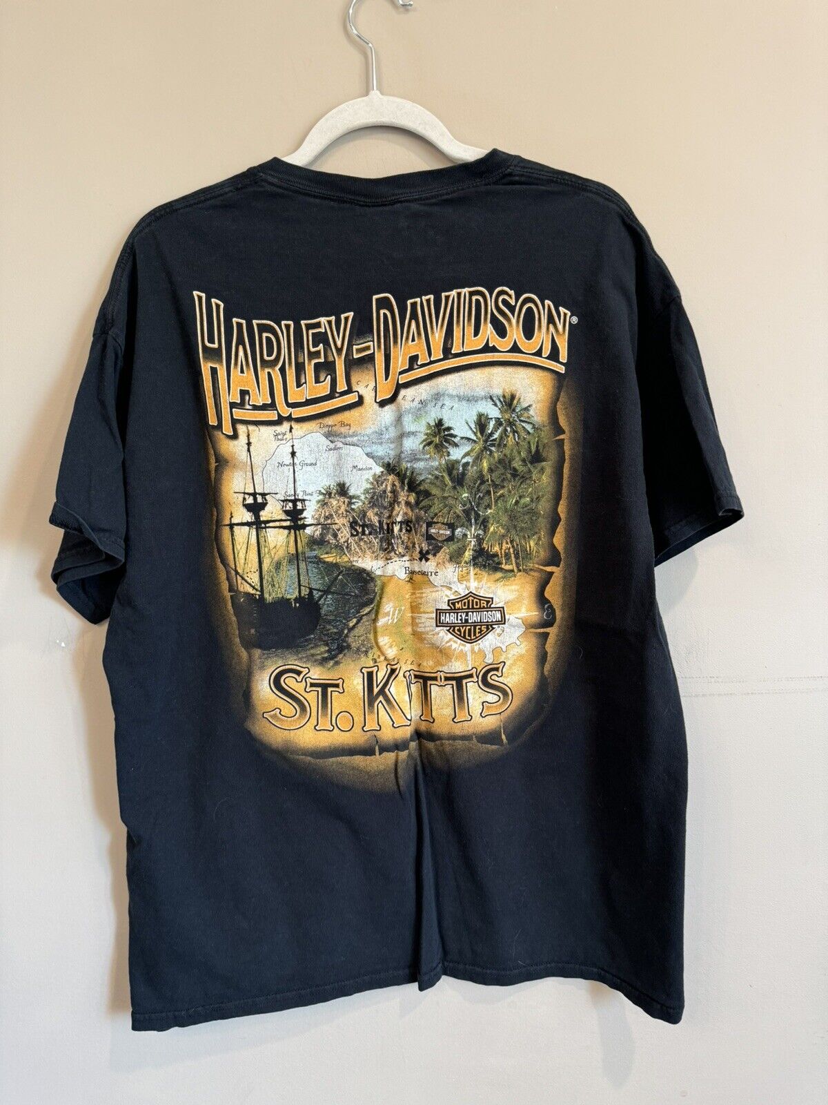 Harley Davidson Men\'s XL St. Kitts Distressed Tshirt 