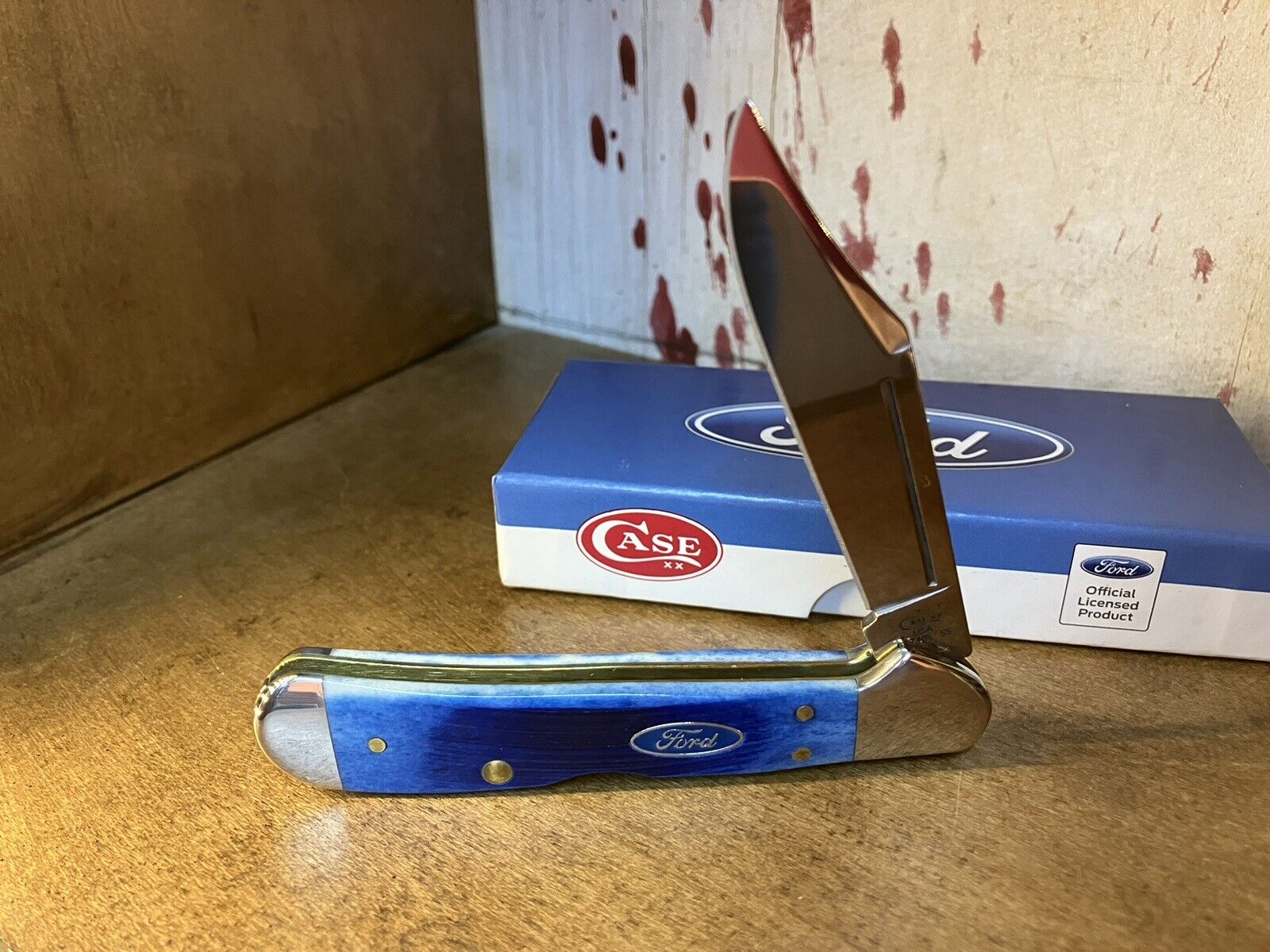 CASE BLUE FORD MINI COPPERLOCK KNIFE # 61749L SS NEVER USED IN BOX